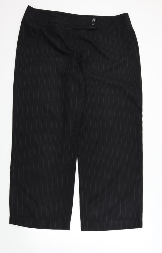 Atmosphere Womens Black Striped  Trousers  Size 20 L30 in