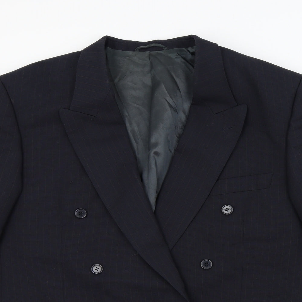 hugo james Mens Blue Striped  Jacket Suit Jacket Size 44