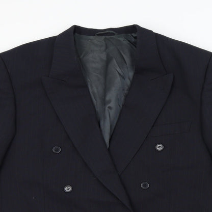 hugo james Mens Blue Striped  Jacket Suit Jacket Size 44