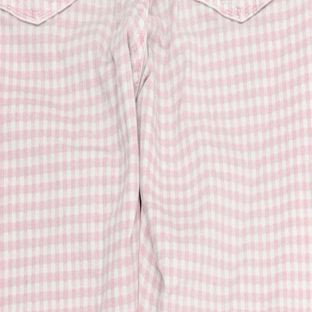 Jack Wills Womens Pink Check  Skinny Jeans Size 8 L24 in