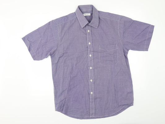 Simon Taylor Mens Beige Check   Button-Up Size 15.5