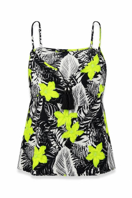 F&F Womens Green Floral  Basic T-Shirt Size 8