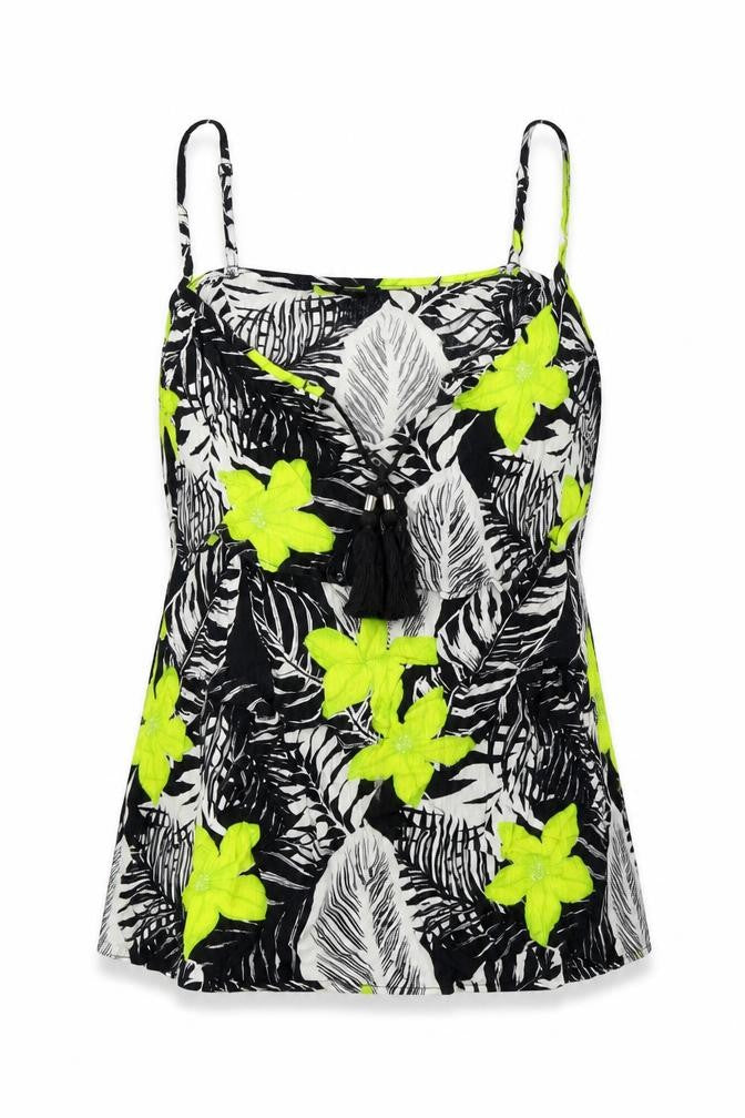 F&F Womens Green Floral  Basic T-Shirt Size 8