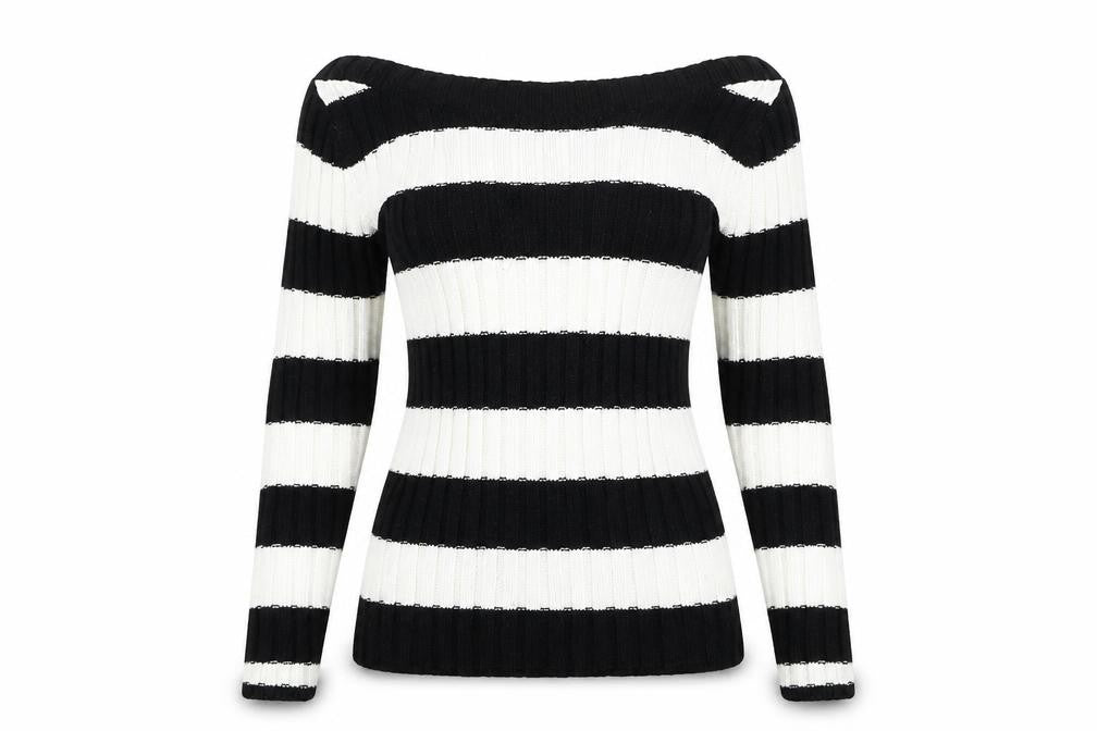 Phillip russel Womens White Striped  Pullover Jumper Size S