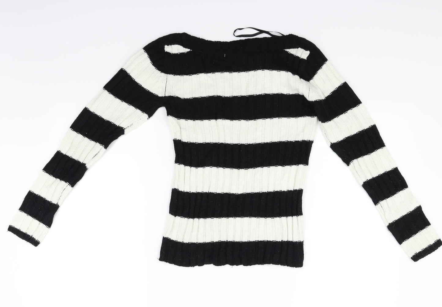 Phillip russel Womens White Striped  Pullover Jumper Size S