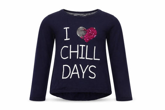 H&M Girls Blue   Basic T-Shirt Size 11 Years  - Sequin detail