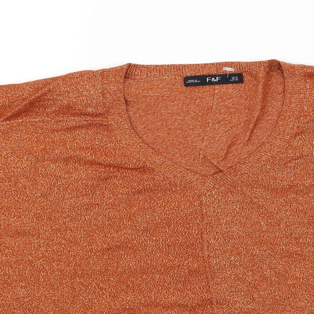 F&F Womens Orange   Pullover Jumper Size 12