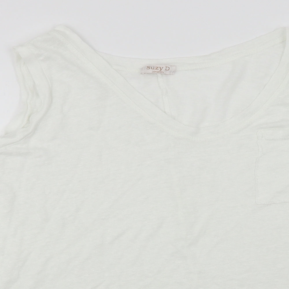 SUZY  Womens White   Basic T-Shirt Size M