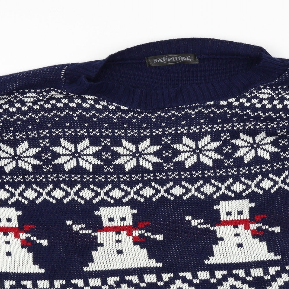 saphire  Mens Blue   Pullover Jumper Size L