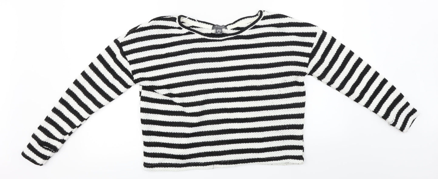Primark  Womens White Striped  Pullover Jumper Size S