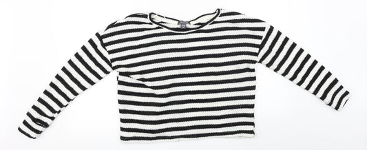 Primark  Womens White Striped  Pullover Jumper Size S