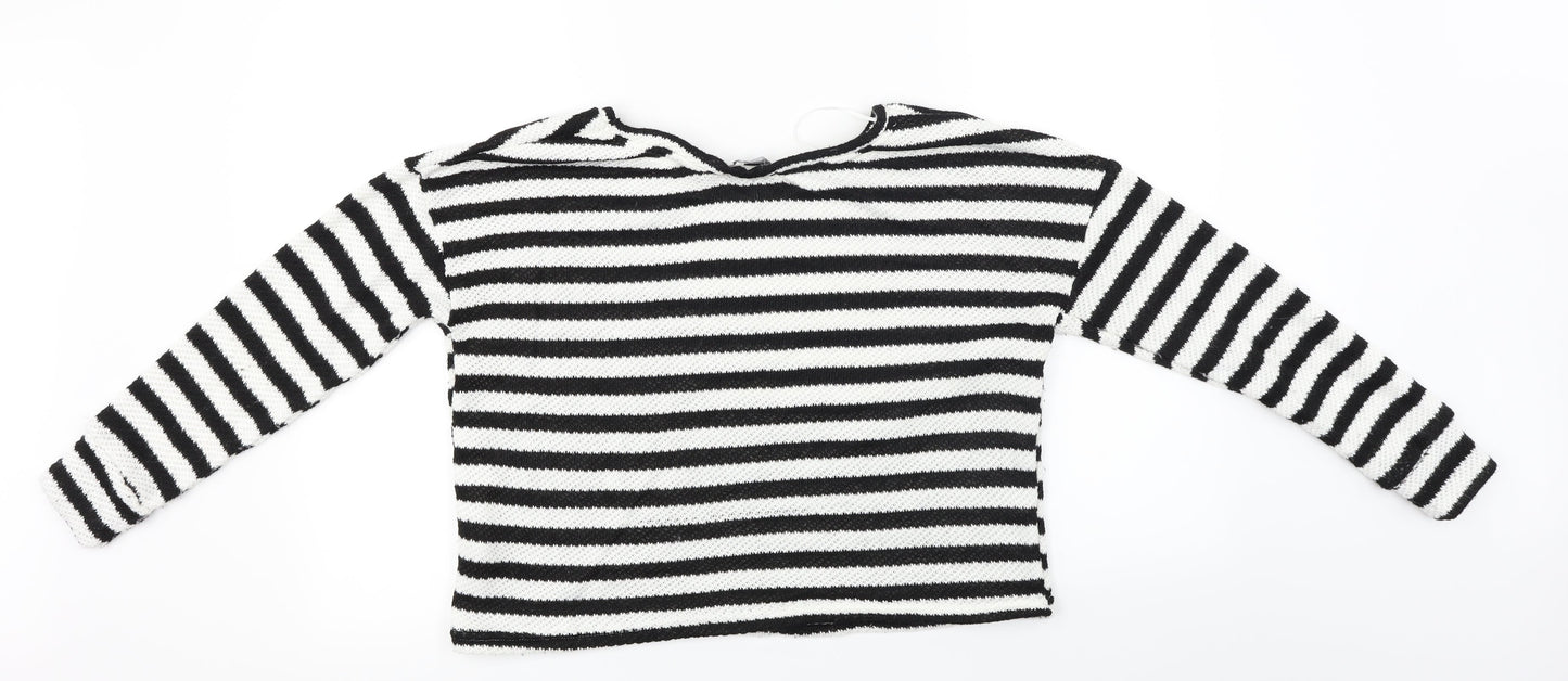 Primark  Womens White Striped  Pullover Jumper Size S