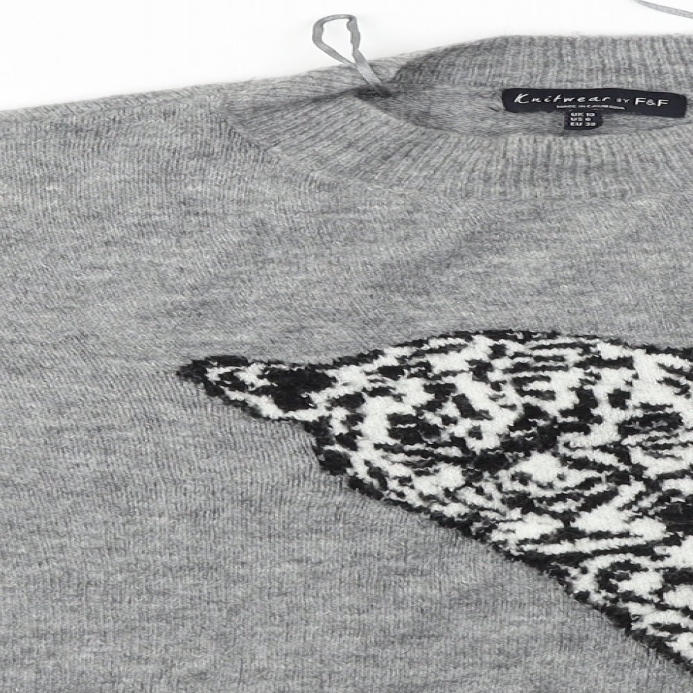 F&F  Womens Grey   Pullover Jumper Size 10