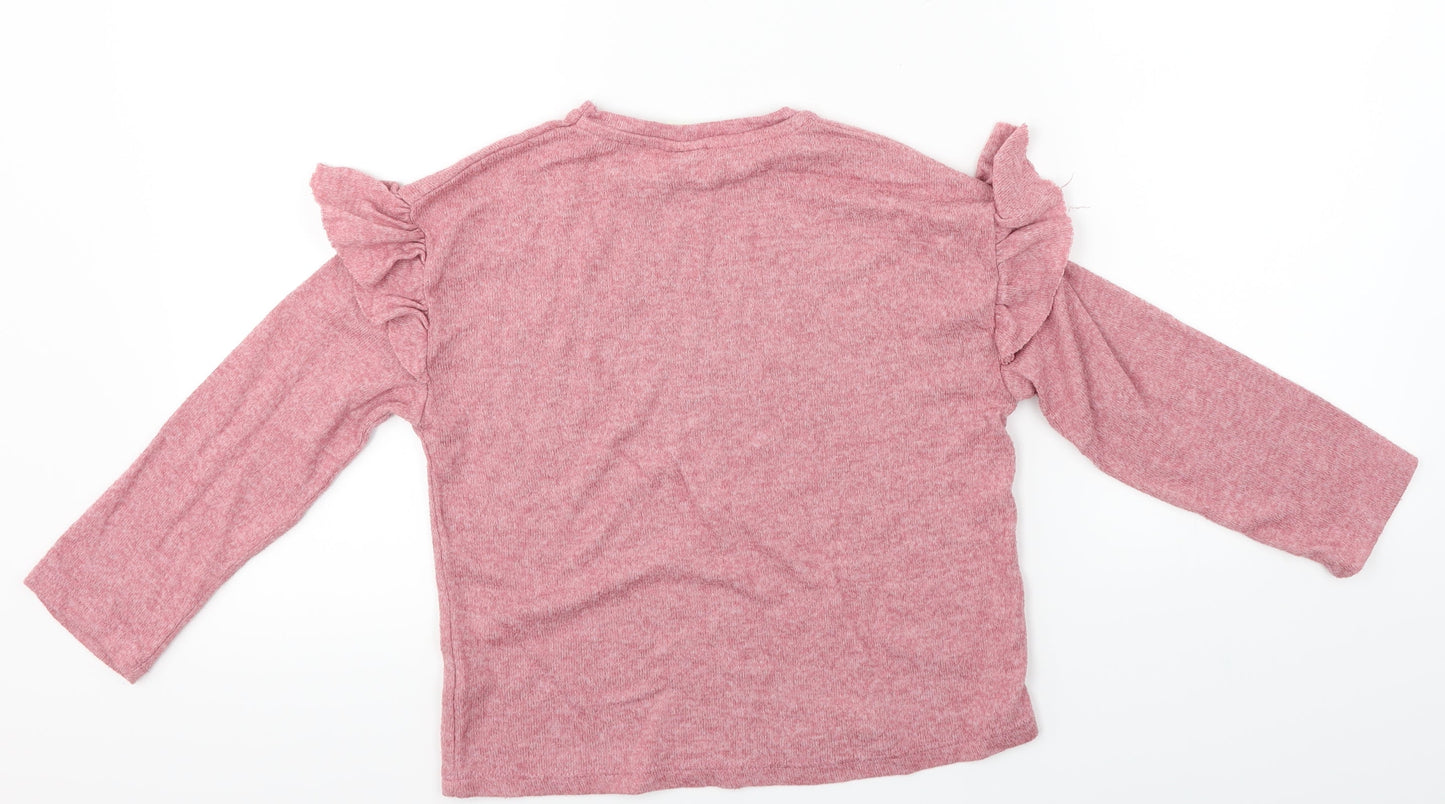 Zara  Girls Pink   Pullover Jumper Size 7 Years