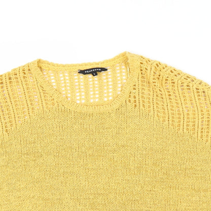 Peacocks Womens Yellow   Pullover Jumper Size S