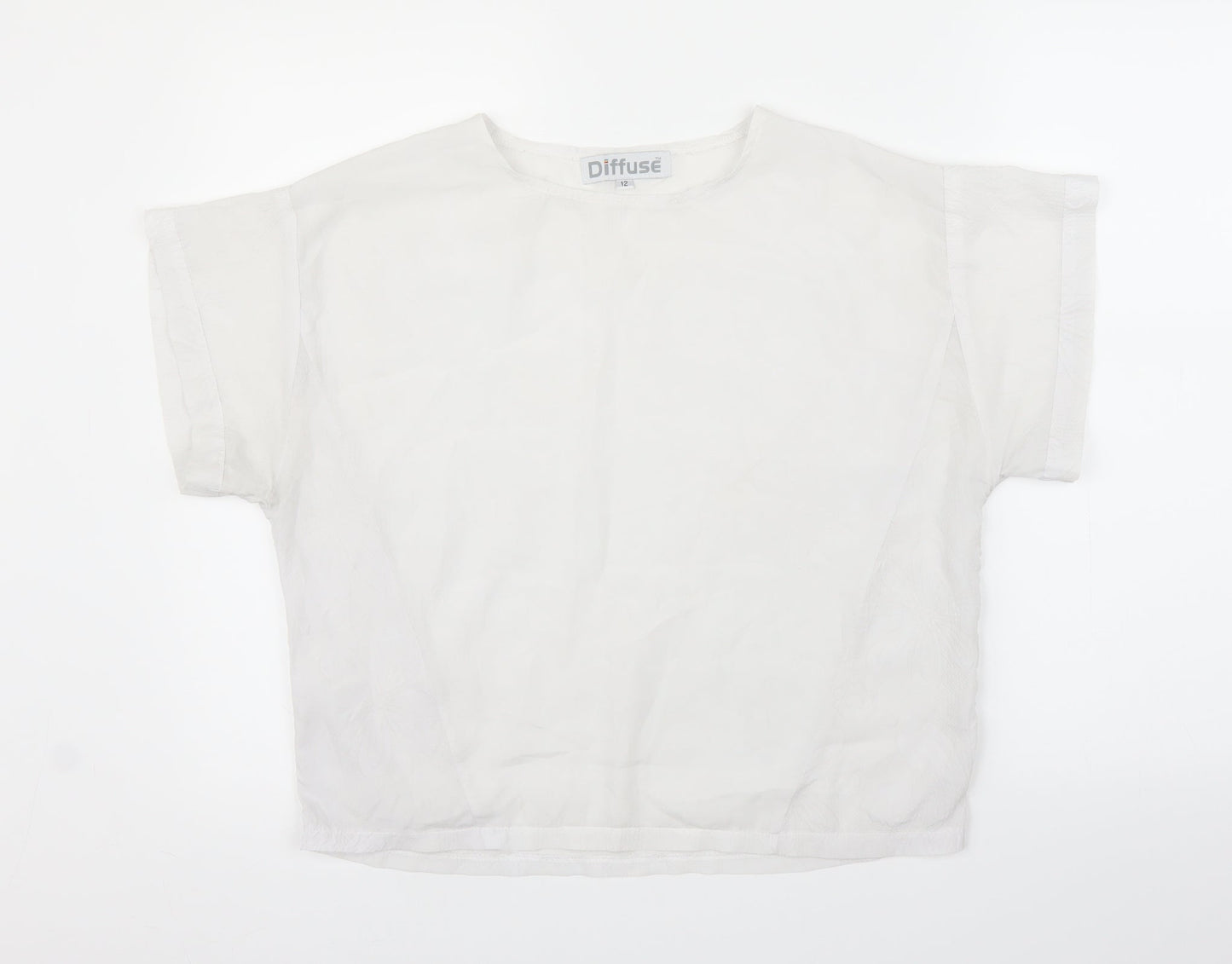 Diffuse Womens White   Basic Blouse Size 12