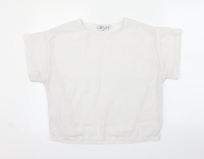 Diffuse Womens White   Basic Blouse Size 12