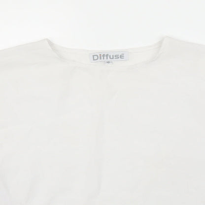 Diffuse Womens White   Basic Blouse Size 12