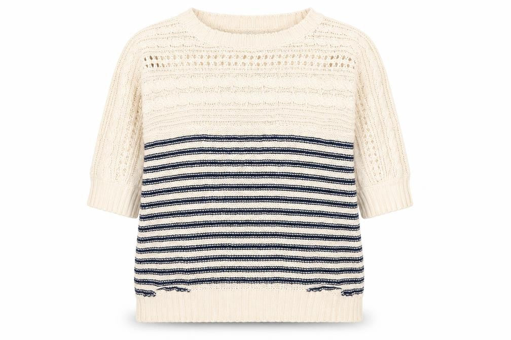 Oasis Womens Beige Striped  Pullover Jumper Size L
