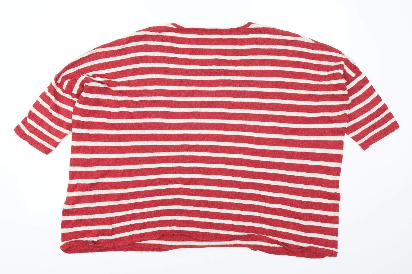Fig Womens Red Striped  Pullover Jumper One Size