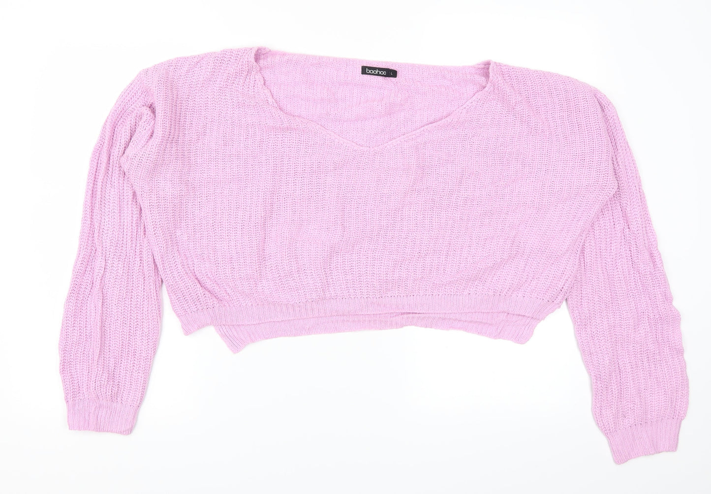 Boohoo Womens Pink   Pullover Jumper Size L