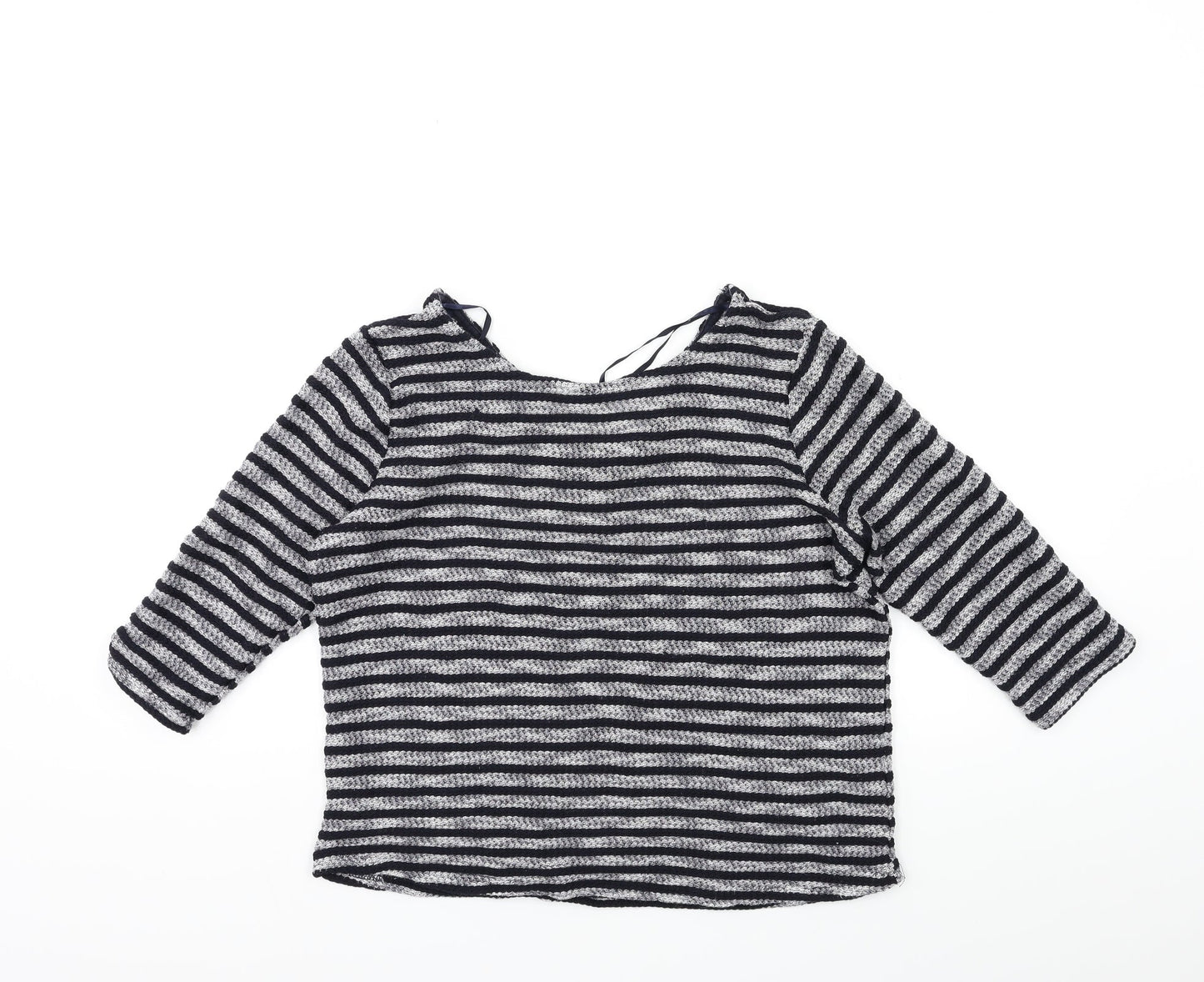 New Look Womens Blue Striped Knit Pullover Jumper Size 12
