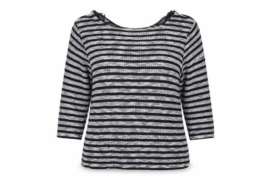 New Look Womens Blue Striped Knit Pullover Jumper Size 12
