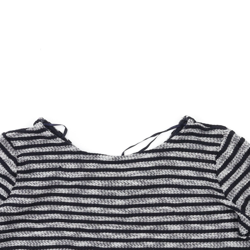 New Look Womens Blue Striped Knit Pullover Jumper Size 12