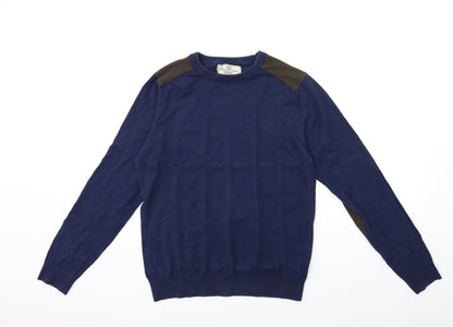 Preloved NEXT Mens Blue  Knit Pullover Jumper Size S - Front