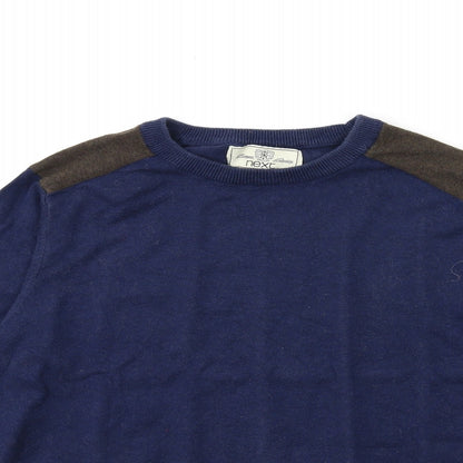 Preloved NEXT Mens Blue  Knit Pullover Jumper Size S - Detail