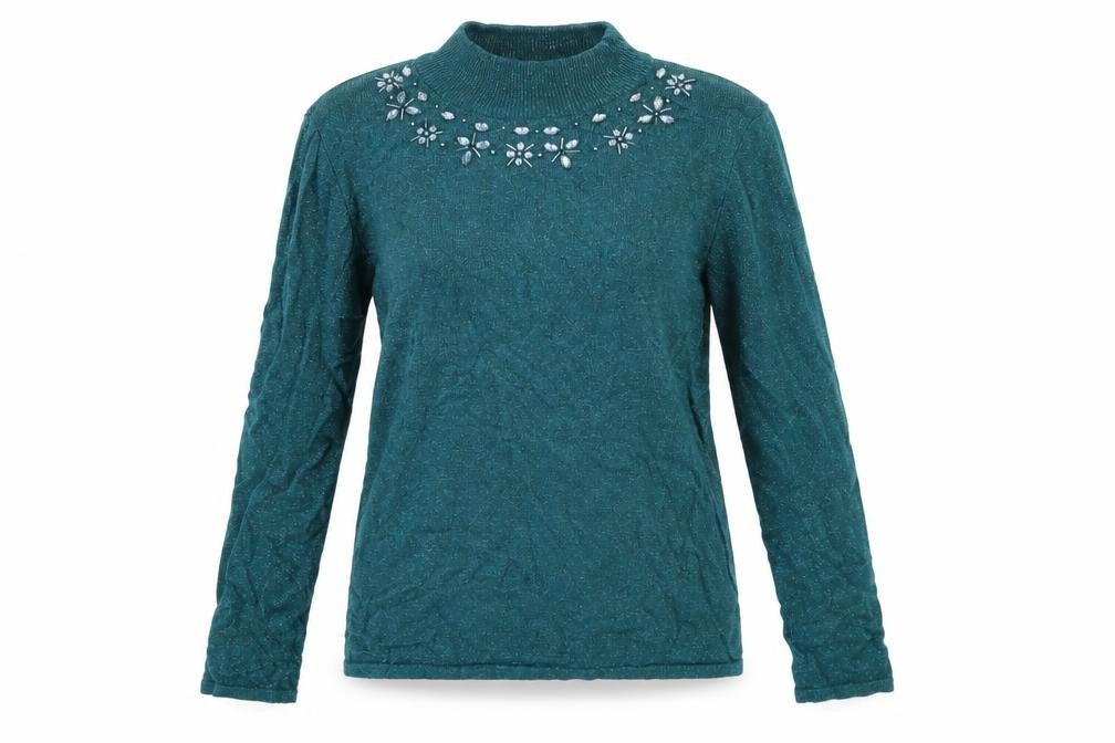 Bonmarché Womens Green Knit Pullover Jumper Size XS