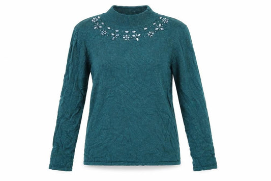 Bonmarché Womens Green Knit Pullover Jumper Size XS