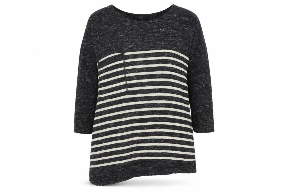 Marks & Spencer Womens Black Striped Knit Pullover Jumper Size 18