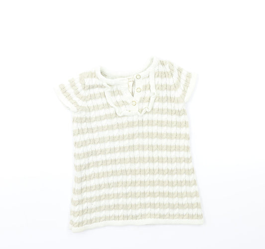Cynthia Rowley Baby Gold Striped Knit Jumper Dress  Size 9-12 Months
