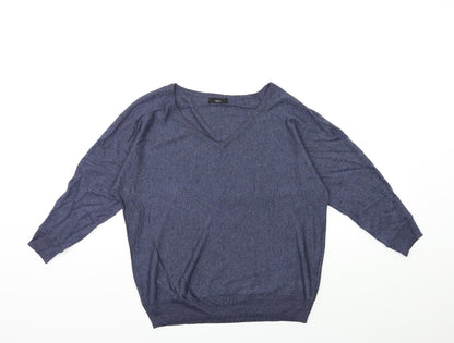Preloved M&Co Womens Blue  Knit Pullover Jumper Size 10 - Front