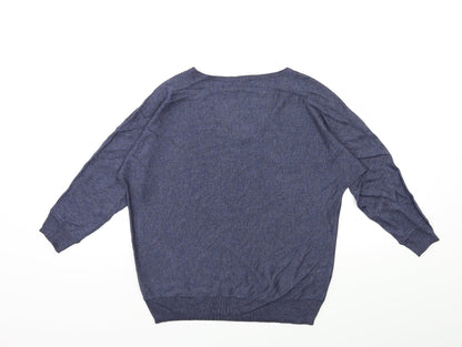 Preloved M&Co Womens Blue  Knit Pullover Jumper Size 10 - Back
