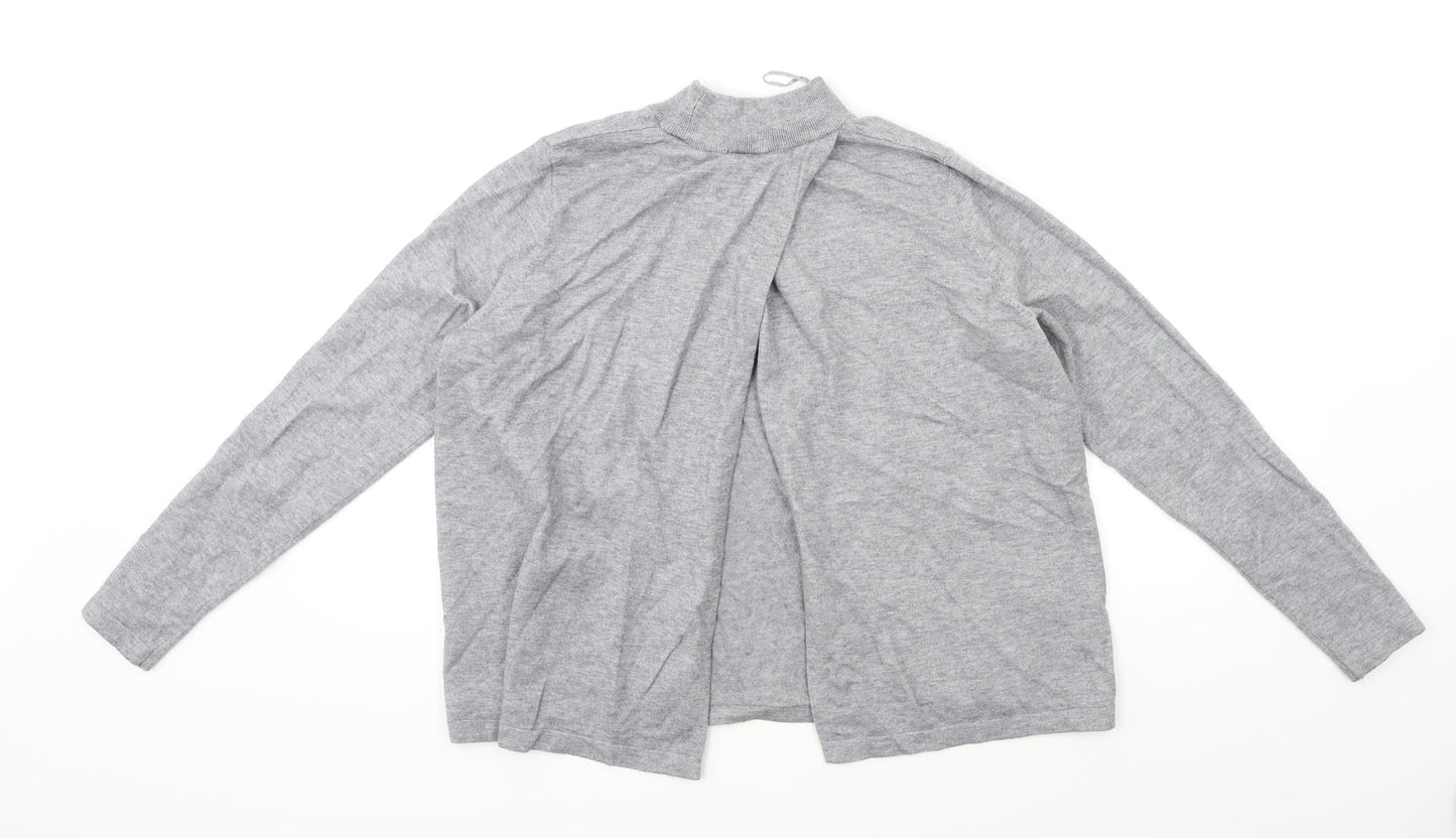 TU Womens Grey  Knit Pullover Jumper Size 12  - open back