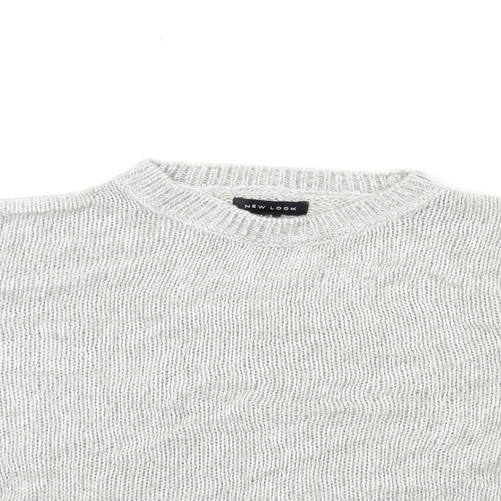 New Look Womens Grey  Knit Pullover Jumper Size S
