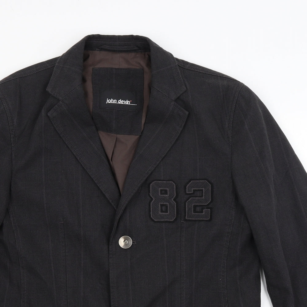 John Devin Mens Grey Check  Jacket Coat Size 40