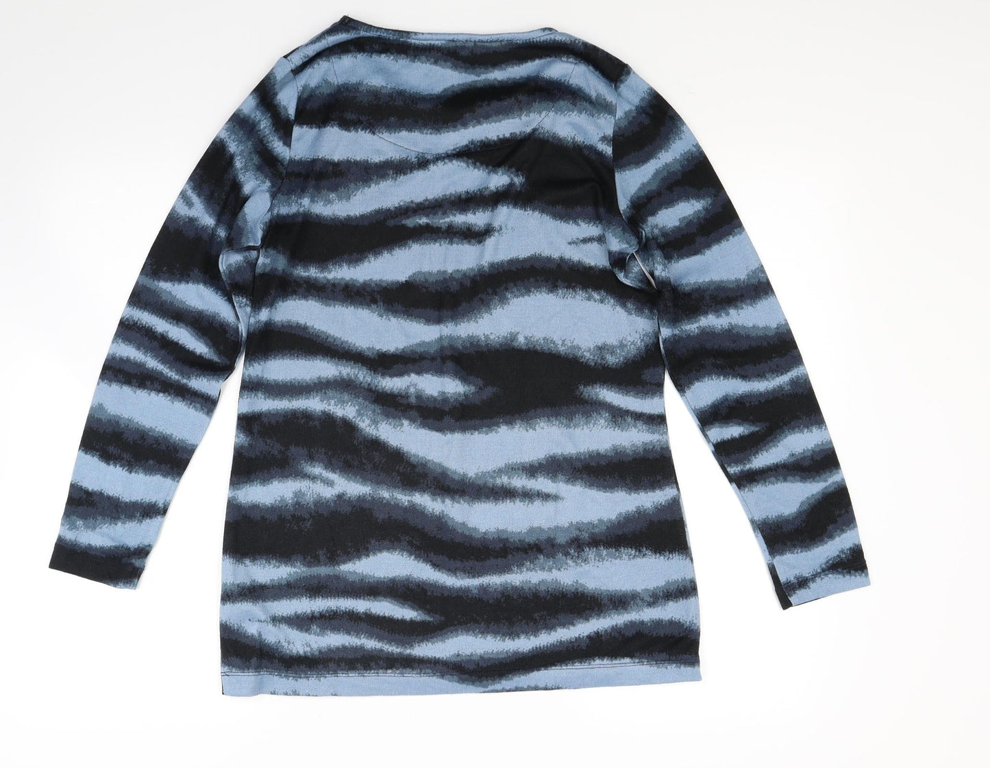 Matalan Womens Blue Striped Knit Pullover Jumper Size 10