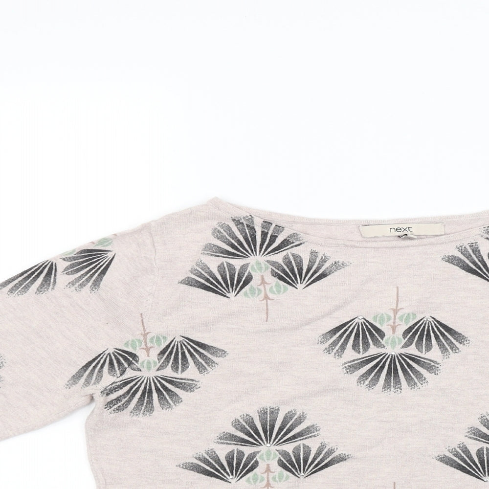 NEXT Womens Beige Floral  Pullover Jumper Size 12