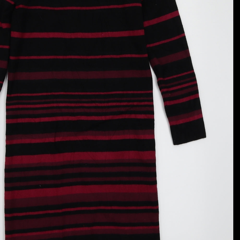Monsoon Womens Black Striped  A-Line  Size 8