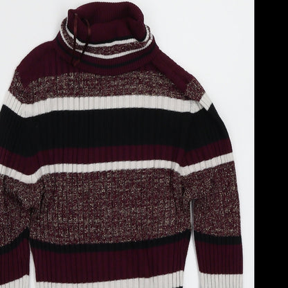 Preloved Brave Soul Womens Purple Striped  Pullover Jumper Size S - Detail