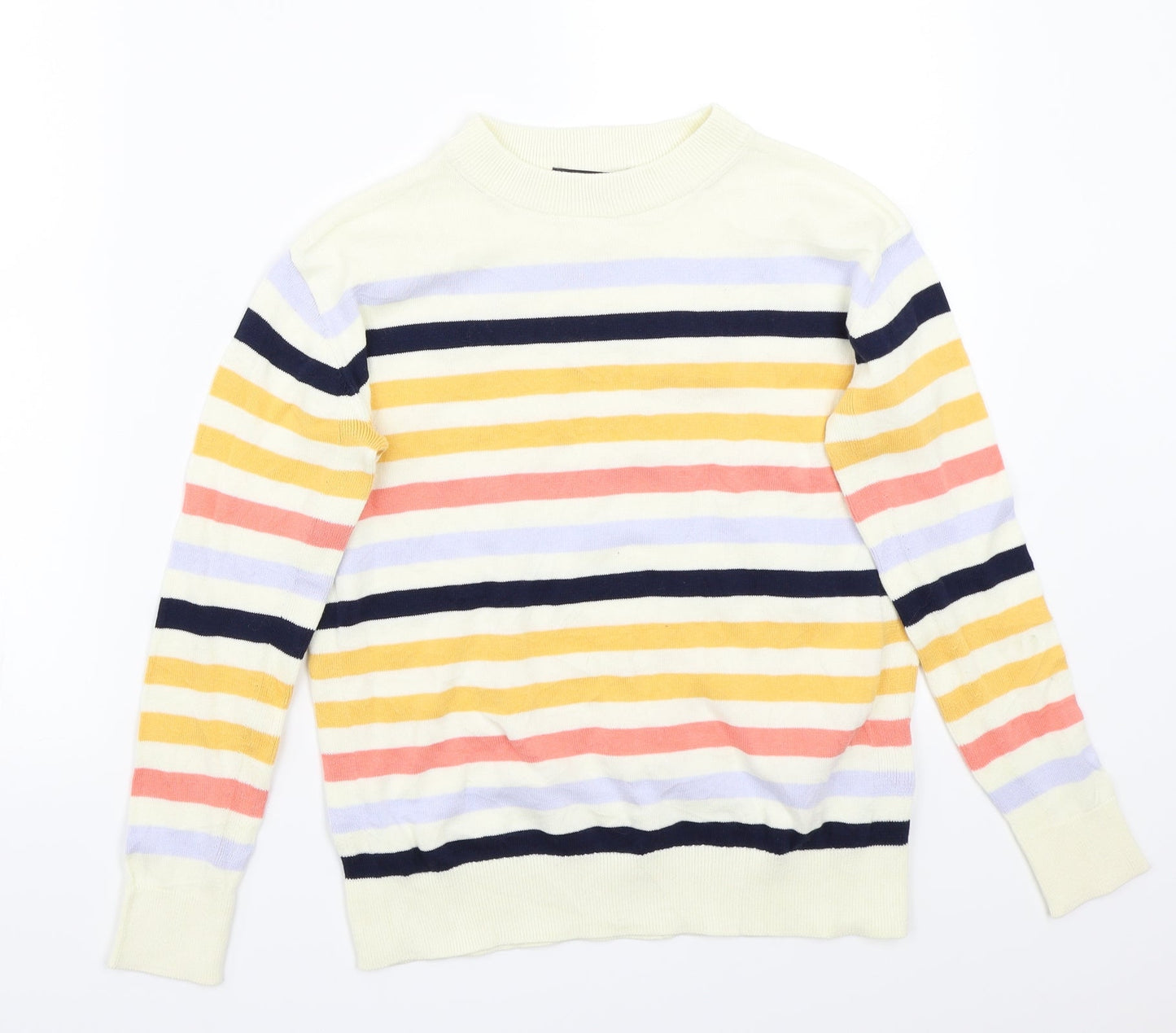 Marks and Spencer Womens White Striped  Pullover Jumper Size XS