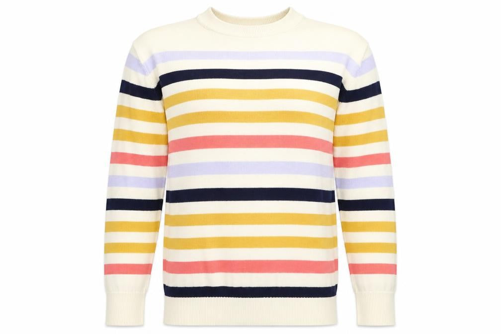 Marks & Spencer Womens White Striped  Pullover Jumper Size XS