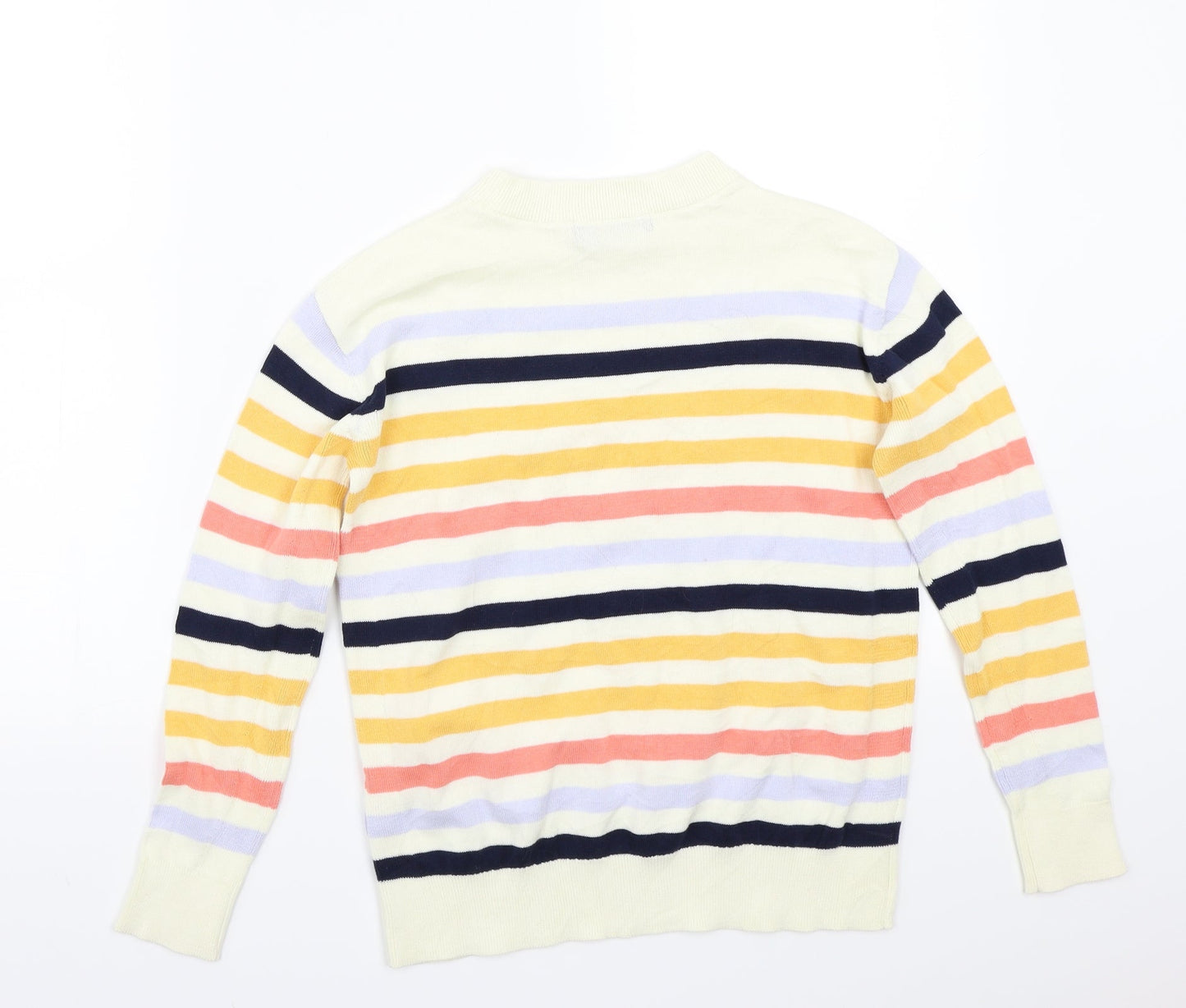 Marks and Spencer Womens White Striped  Pullover Jumper Size XS