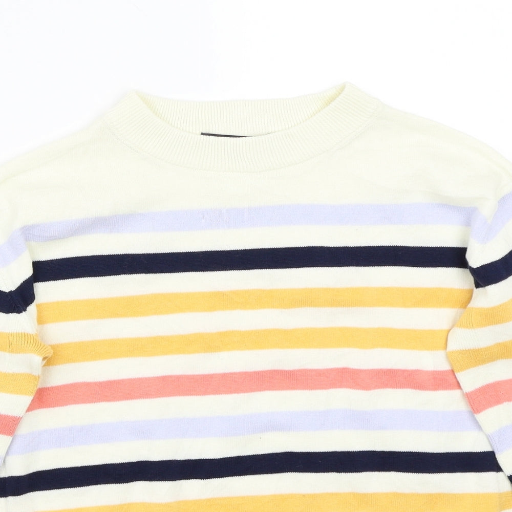Marks and Spencer Womens White Striped  Pullover Jumper Size XS