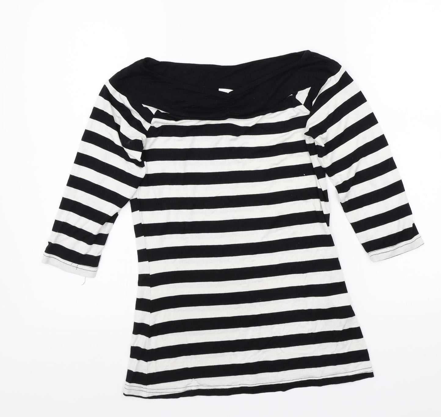 Body Flirt Womens Black Striped  Basic T-Shirt Size XS