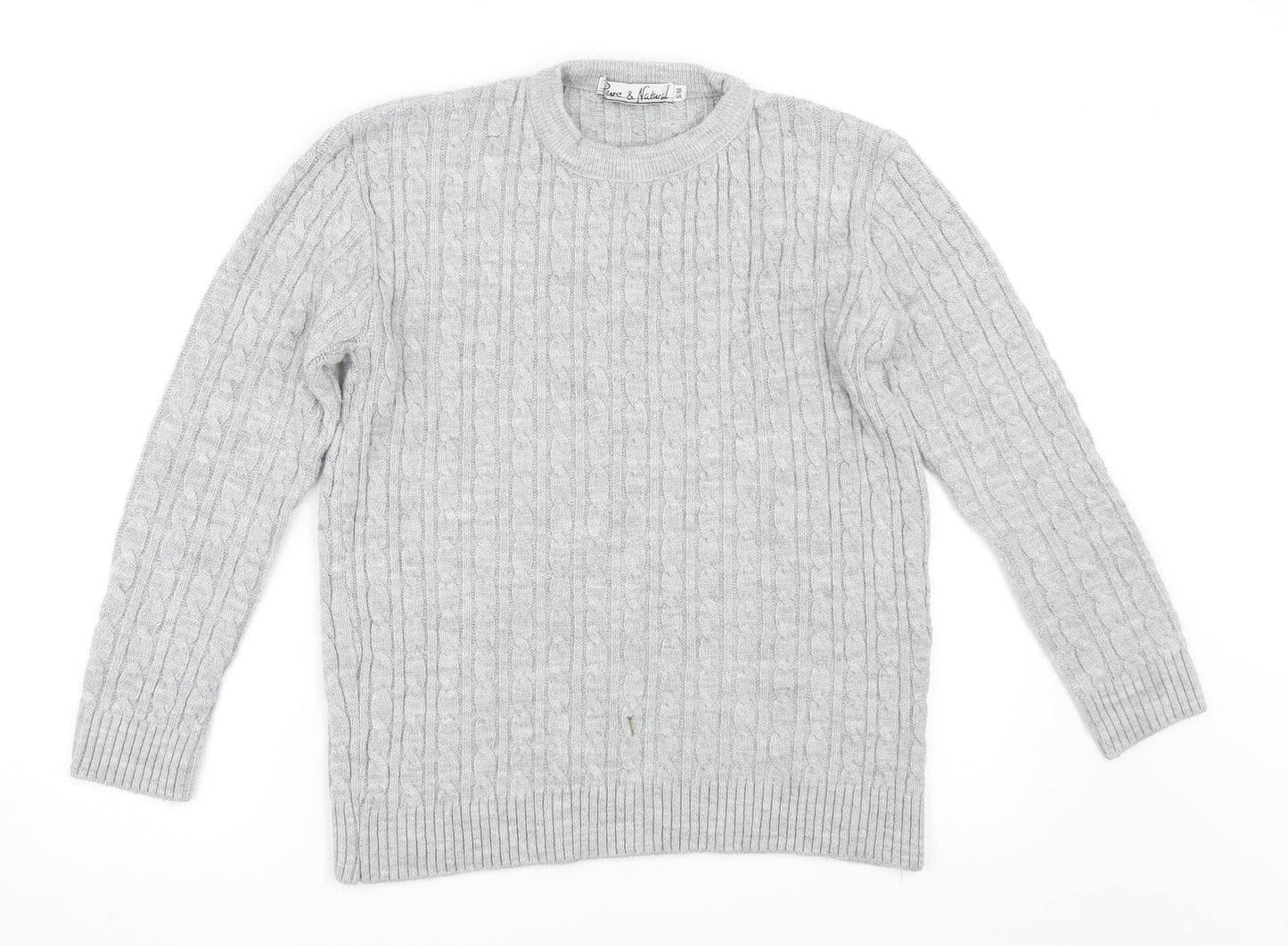 Pure & Natural Womens Grey   Pullover Jumper Size S
