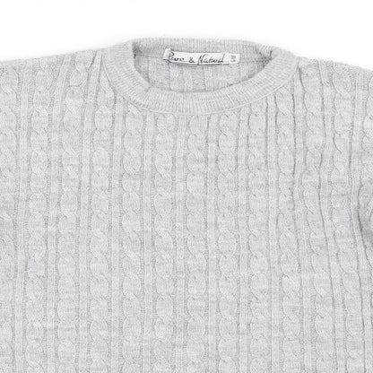 Pure & Natural Womens Grey   Pullover Jumper Size S